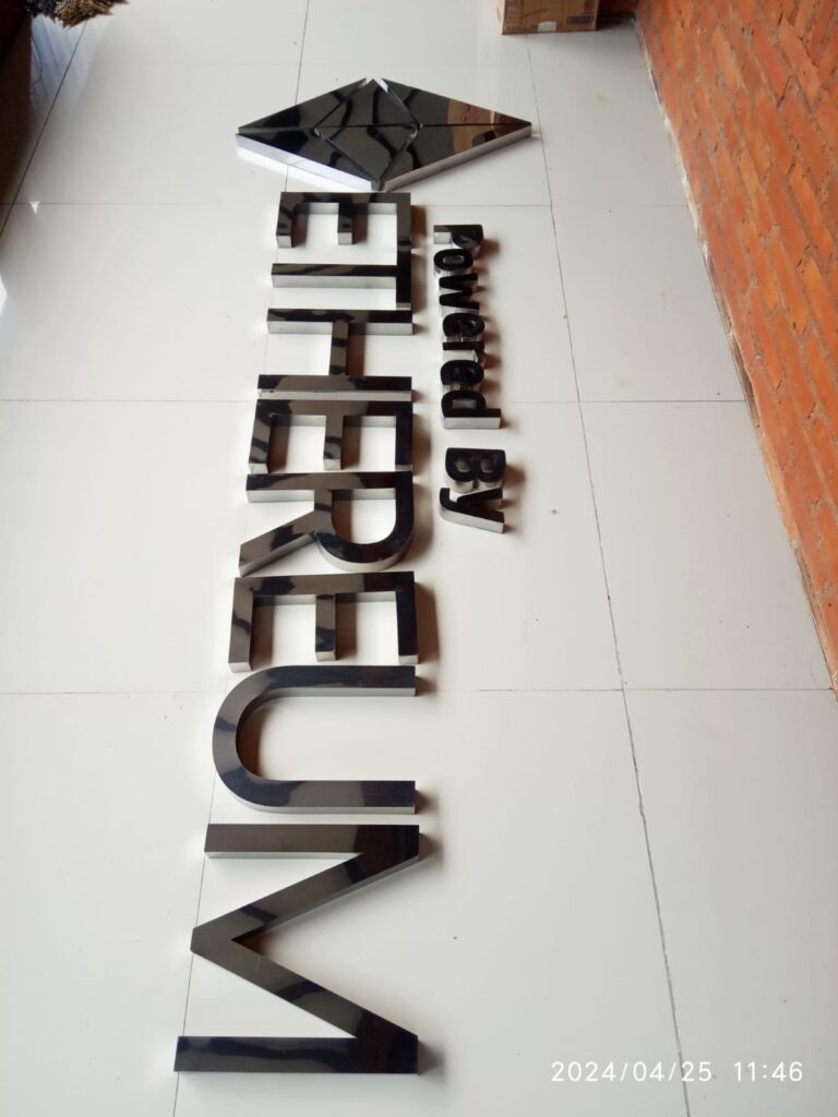 Letter timbul 3D Stainless